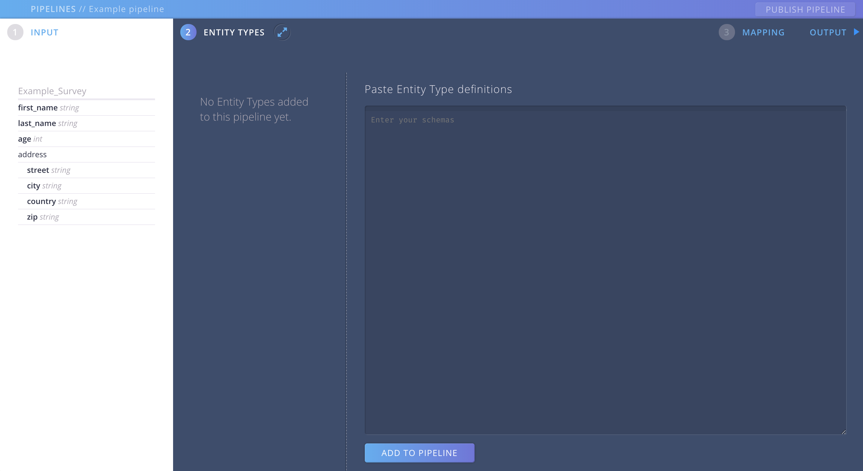 PIPELINE entity types